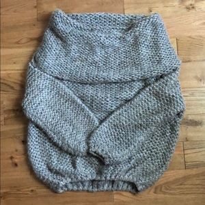 Debut tan cowl neck boutique sweater; size small